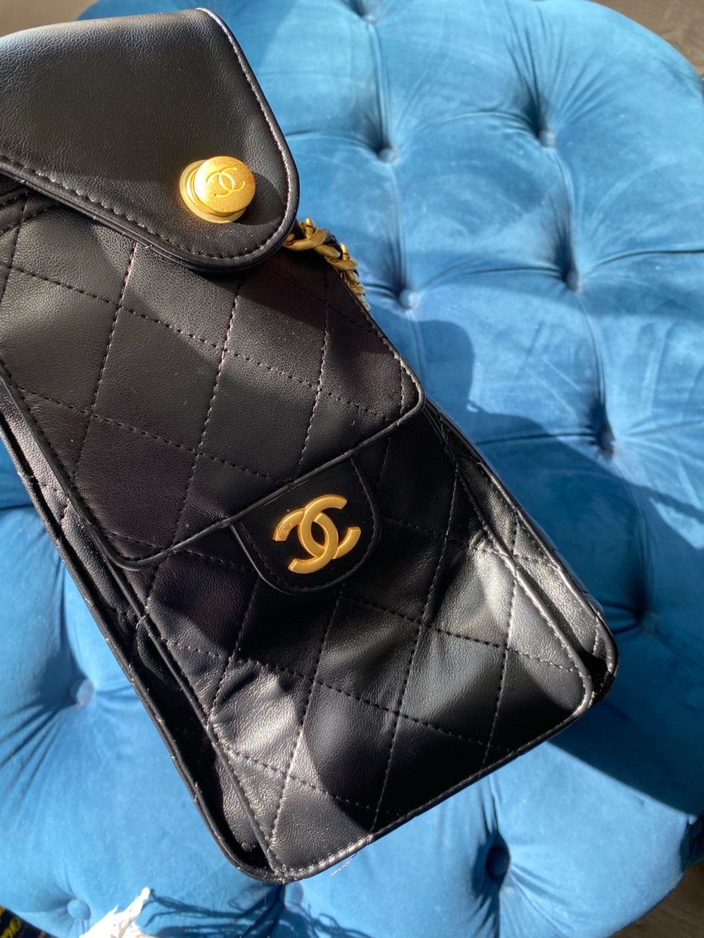 BLACK QUILTED CHAIN SHOULDER BAG - Picture 5 of 17